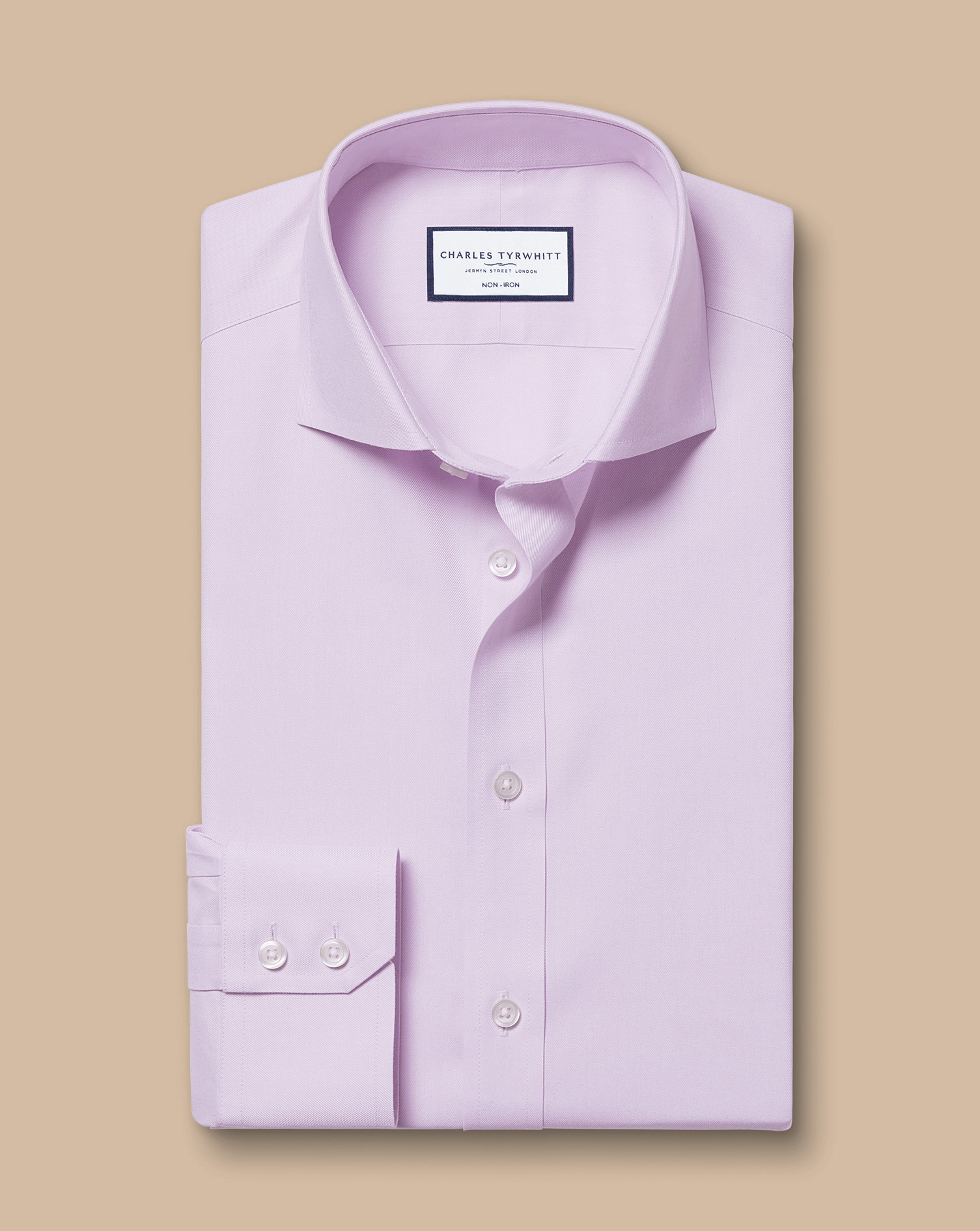 Cutaway Collar Non-Iron Twill Shirt  - Lilac Purple